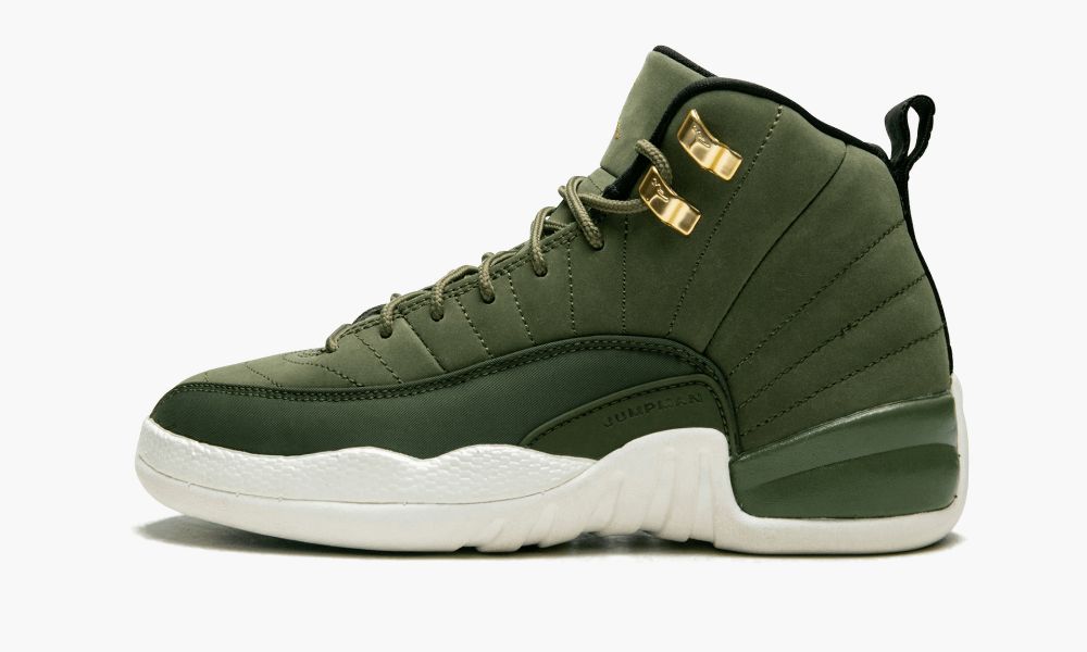 Sapatos Nike Air Jordan 12 Retro GS Criança Verdes Douradas Verde Oliva | Portugal-6594378