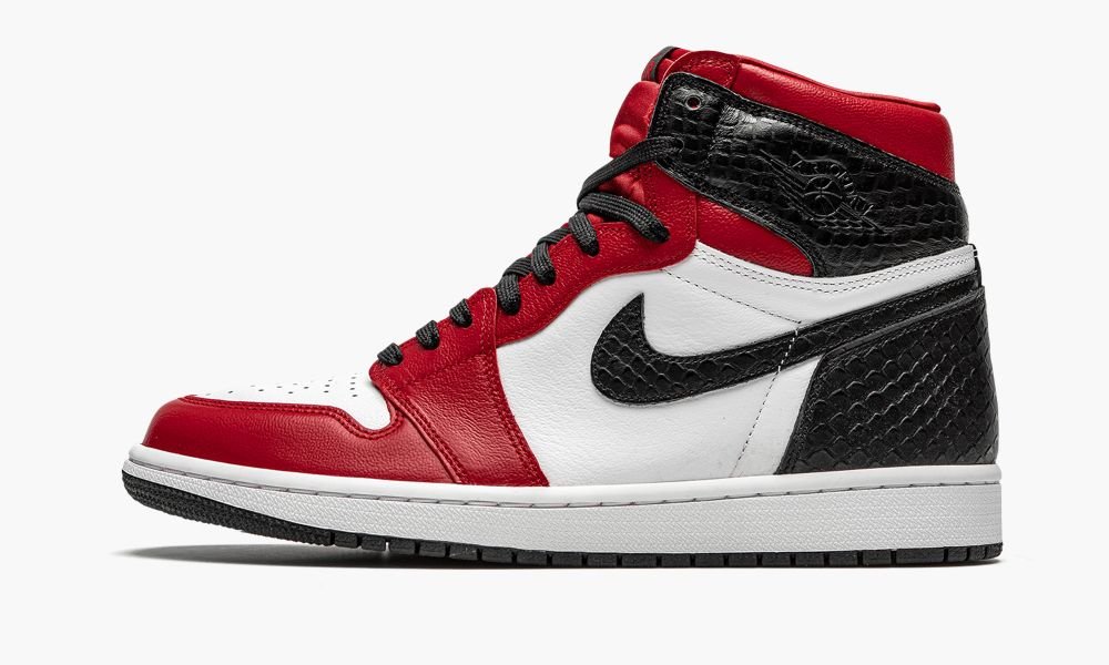 Sapatos Nike Air Jordan 1 High Retro "Satin Snake" Feminino Pretas Vermelhas | Portugal-1785923