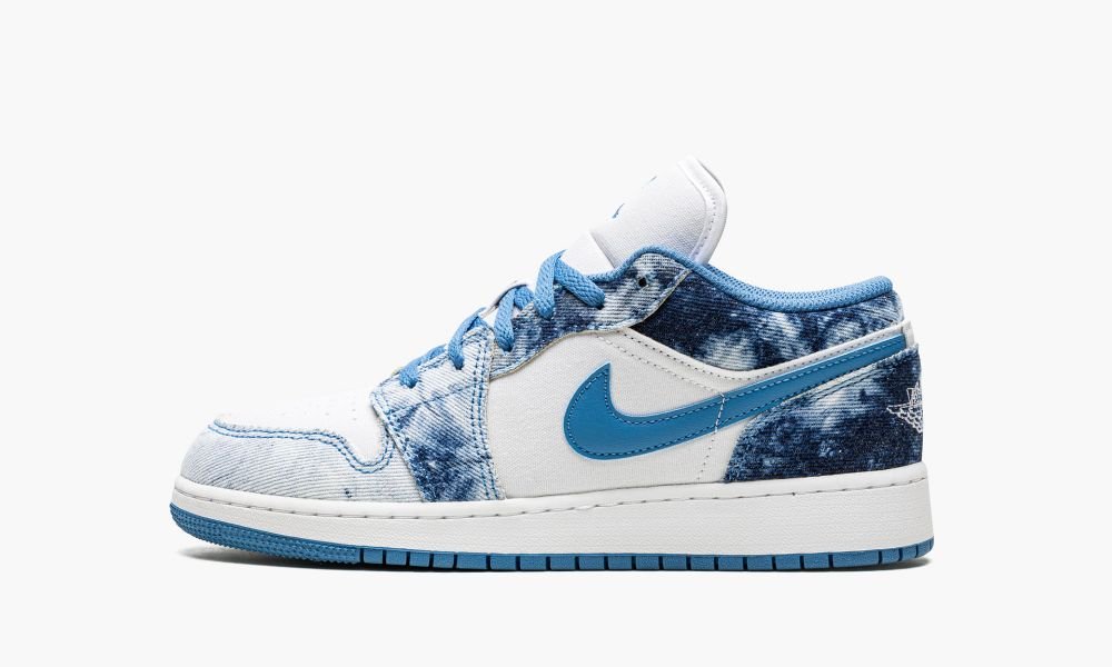 Sapatos Nike Air Jordan 1 LOW (GS) "Acid Wash Denim" Criança Branco Azuis | Portugal-6031489