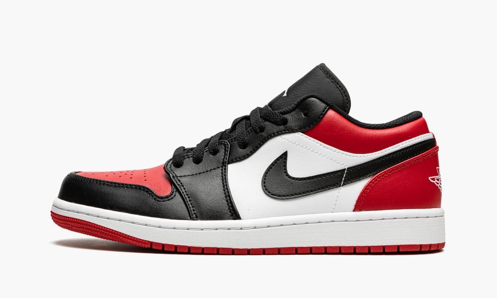 Sapatos Nike Air Jordan 1 Low "Bred Biqueira" Masculino Pretas Vermelhas Branco | Portugal-2360819