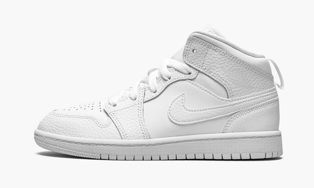 Sapatos Nike Air Jordan 1 MID PS "Triple White" Criança Branco | Portugal-6503927