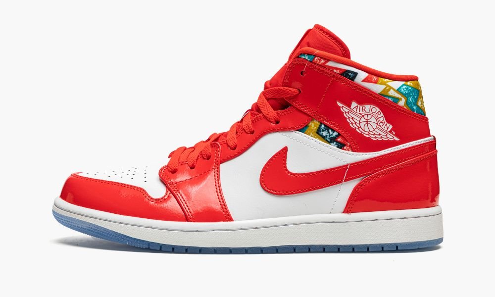 Sapatos Nike Air Jordan 1 MID SE "Barcelona Moletom" Masculino Vermelhas Branco | Portugal-6879035