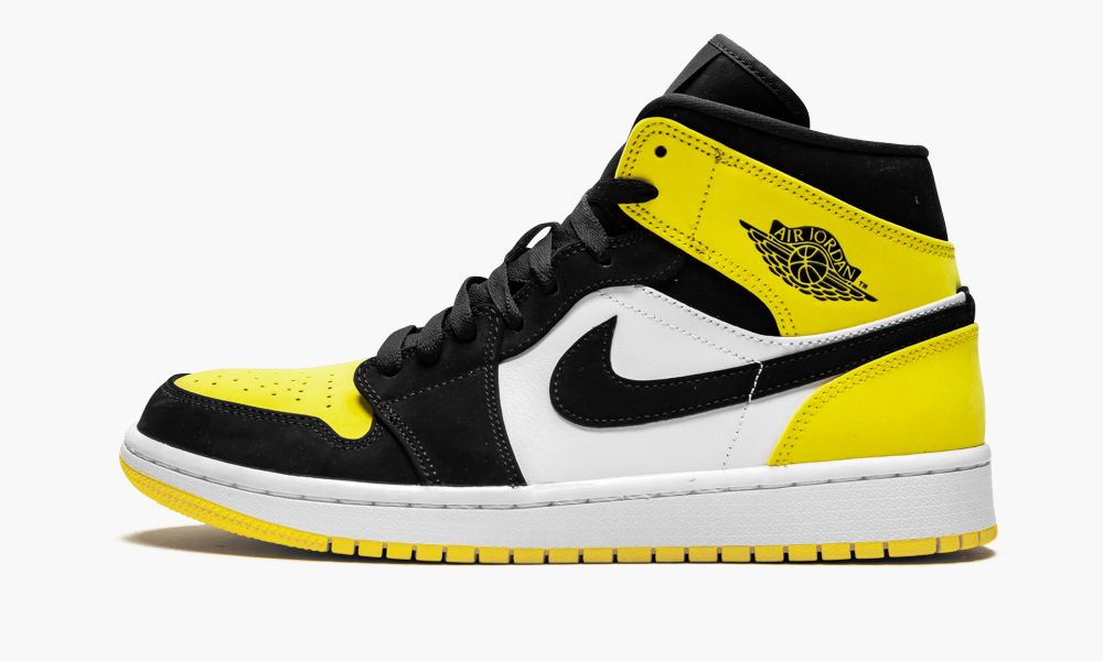 Sapatos Nike Air Jordan 1 MID SE "Yellow Biqueira" Masculino Pretas Amarelas | Portugal-9035168