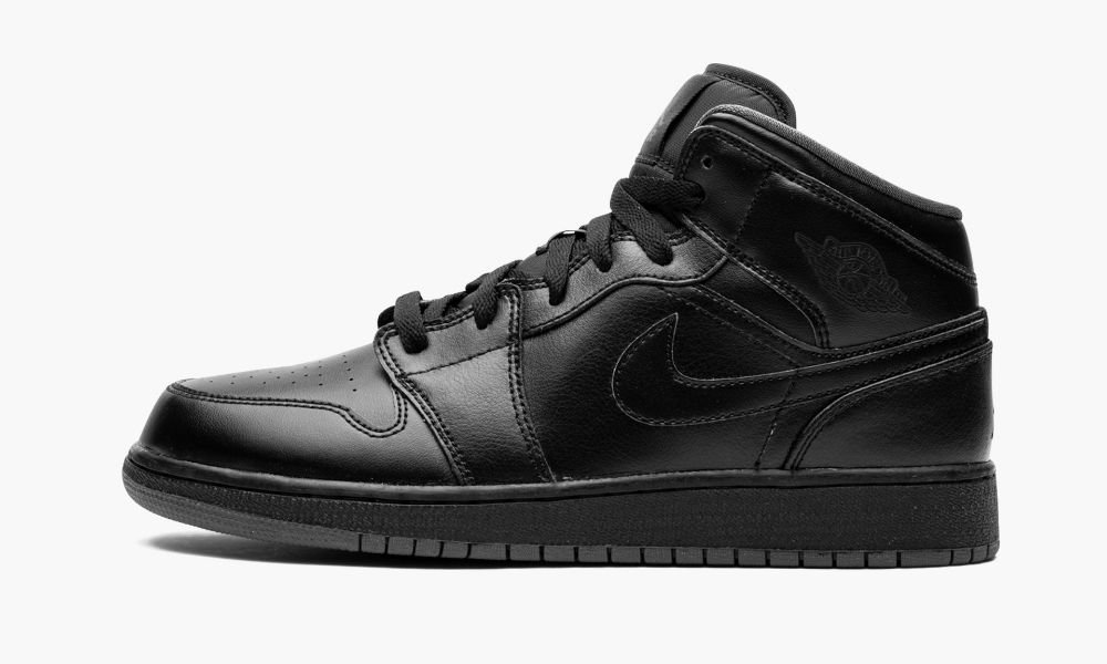 Sapatos Nike Air Jordan 1 Medio BG "Triple Black" Criança Pretas Cinzentas | Portugal-1052867