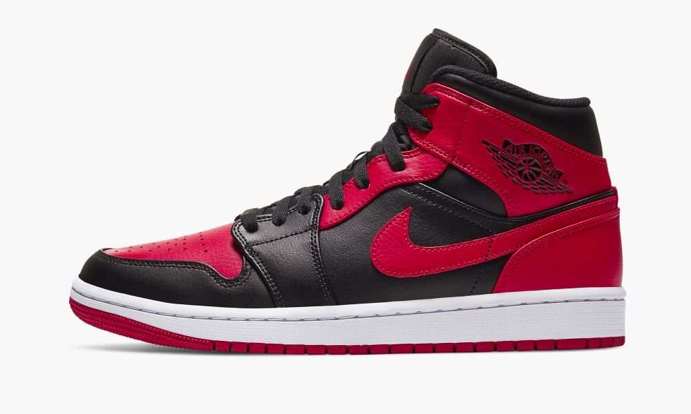 Sapatos Nike Air Jordan 1 Medio "Banned 2020" Masculino Pretas Vermelhas | Portugal-7952036