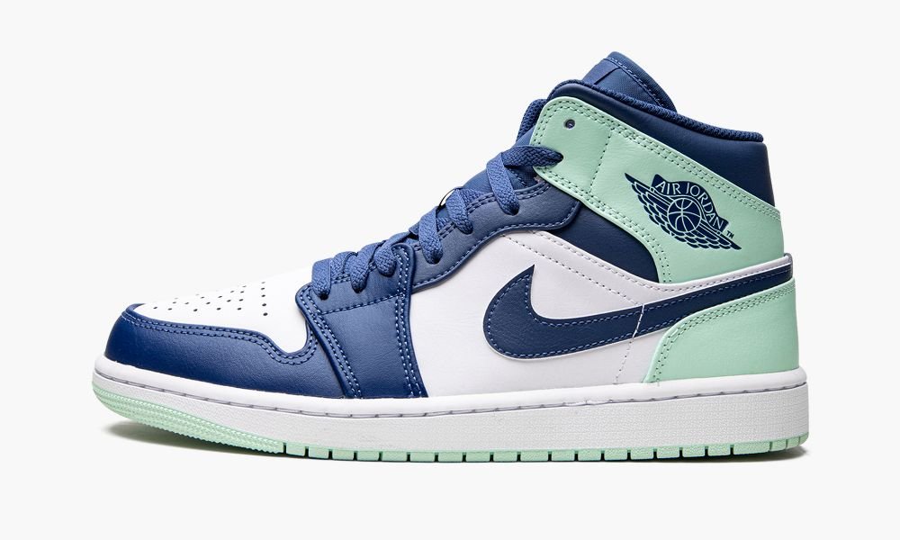 Sapatos Nike Air Jordan 1 Medio "Blue Mint" Masculino Branco Azuis Azul Marinho Branco Menta | Portugal-9472035