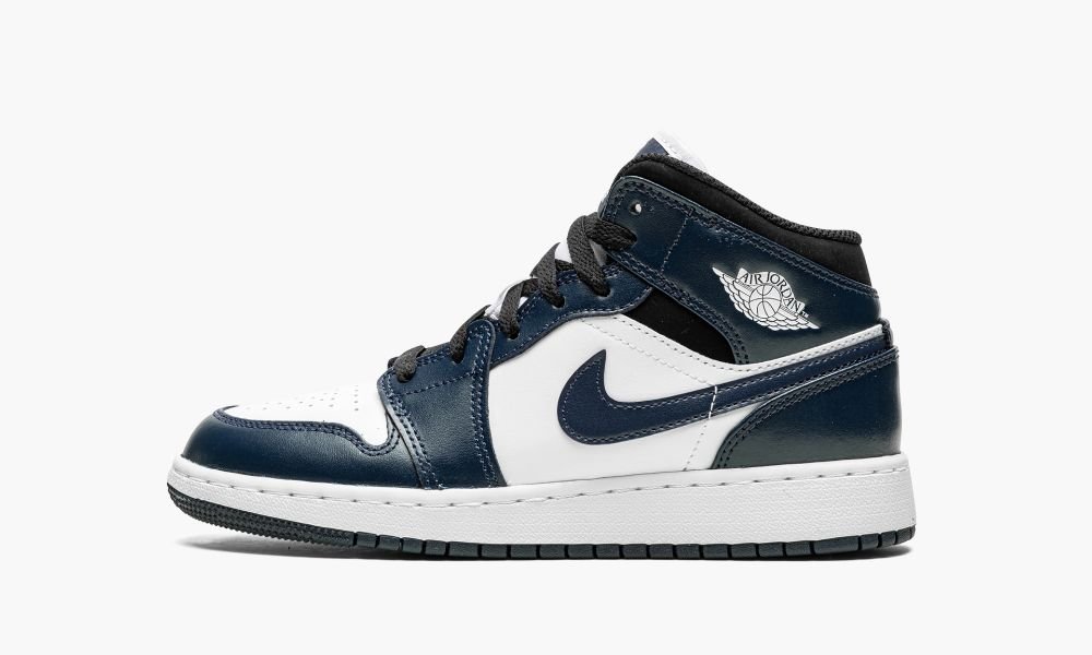 Sapatos Nike Air Jordan 1 Medio GS Criança Pretas Azuis Branco Azul Marinho | Portugal-5680437