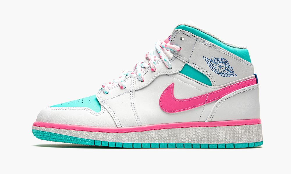 Sapatos Nike Air Jordan 1 Medio GS "Digital Pink" Criança Branco Azuis Rosa | Portugal-8621579