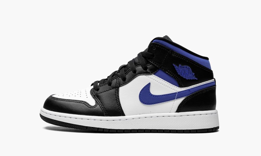 Sapatos Nike Air Jordan 1 Medio GS "Racer Blue / Black / White" Criança Pretas Branco Azuis | Portugal-7910586