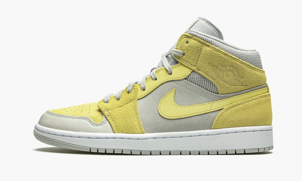 Sapatos Nike Air Jordan 1 Medio "Grey Fog / Lemon Wash" Masculino Amarelas Branco Limão Cinzentas Azul Claro | Portugal-0231864