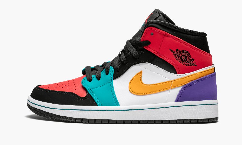 Sapatos Nike Air Jordan 1 Medio "Multicolor" Masculino Pretas Branco Vermelhas Pretas | Portugal-5870163