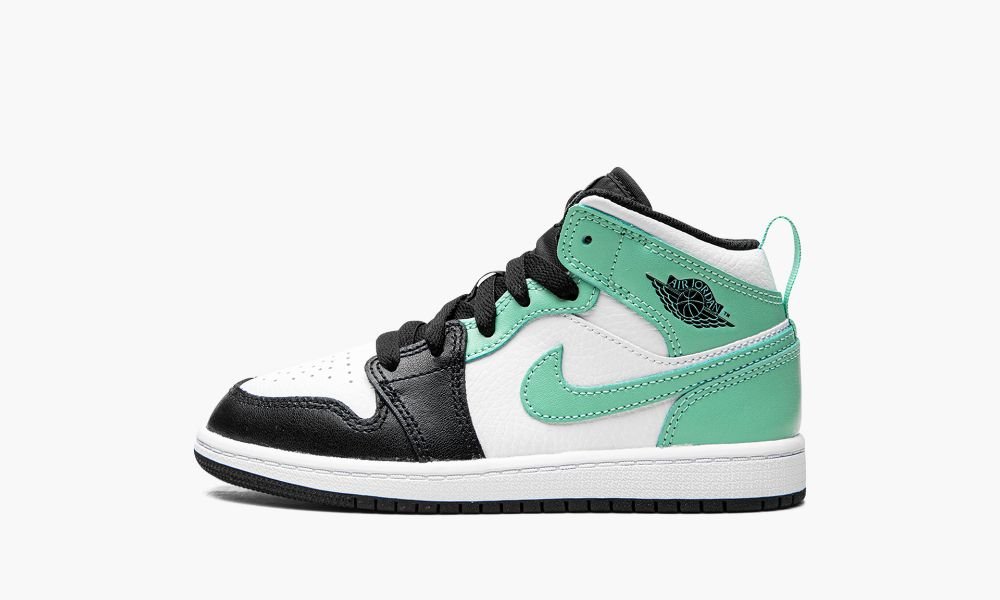 Sapatos Nike Air Jordan 1 Medio (PS) Criança Branco Pretas Verdes | Portugal-8512769