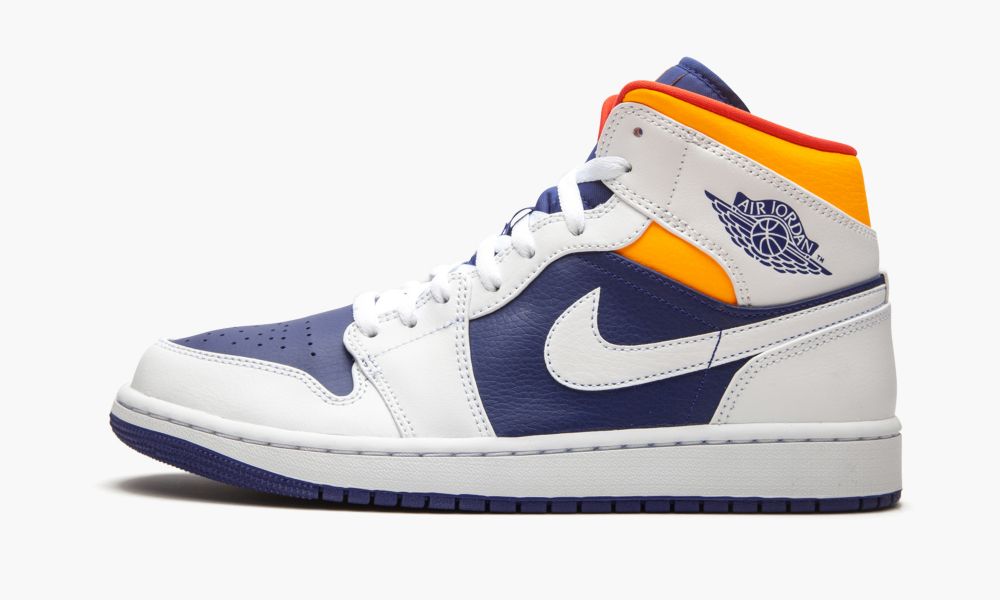 Sapatos Nike Air Jordan 1 Medio "Royal Blue / Laser Orange" Masculino Branco Azuis Laranja | Portugal-5246037