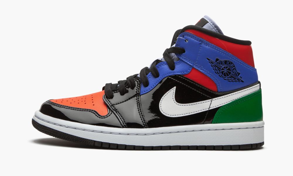 Sapatos Nike Air Jordan 1 Medio SE "Multicolor Envernizados" Feminino Pretas Vermelhas | Portugal-7694125