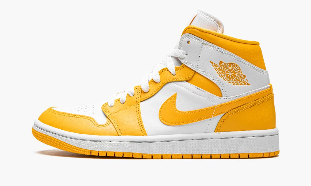 Sapatos Nike Air Jordan 1 Medio "White / University Gold" Feminino Branco Amarelas Douradas | Portugal-1239746