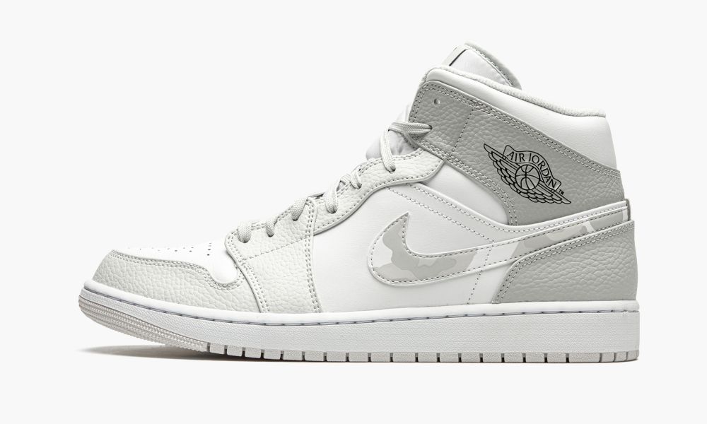 Sapatos Nike Air Jordan 1 Medio "White Camo" Masculino Branco Cinzentas | Portugal-7915648