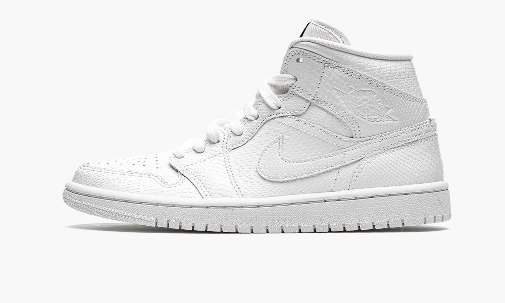 Sapatos Nike Air Jordan 1 Medio "White Snakeskin" Feminino Branco | Portugal-0523189