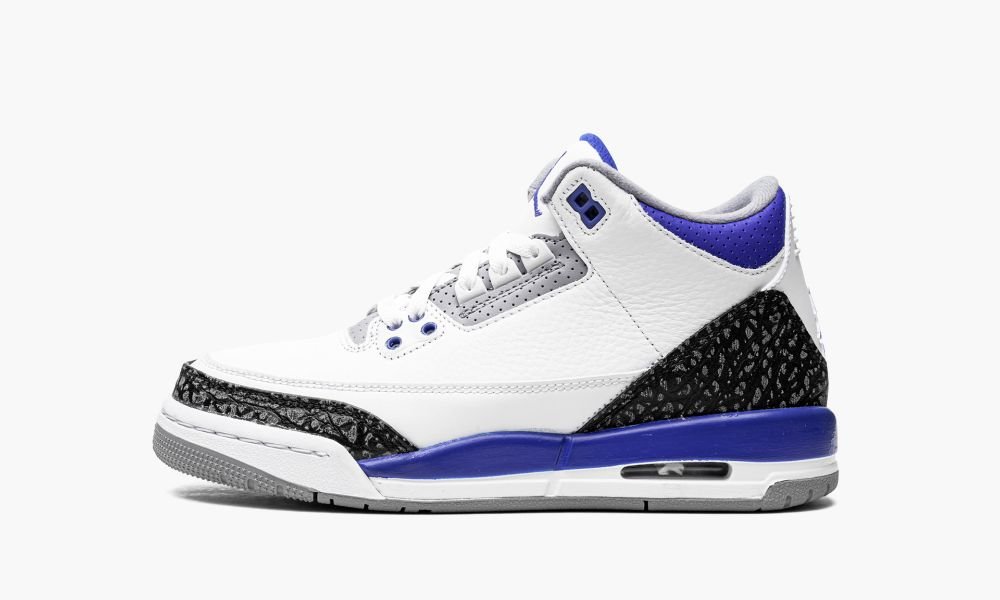 Sapatos Nike Air Jordan 3 GS "Racer Blue" Criança Pretas Branco Cinzentas | Portugal-5397284