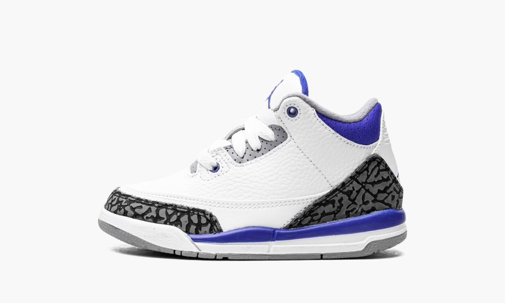 Sapatos Nike Air Jordan 3 PS "Racer Blue" Criança Pretas Branco Cinzentas | Portugal-9638402