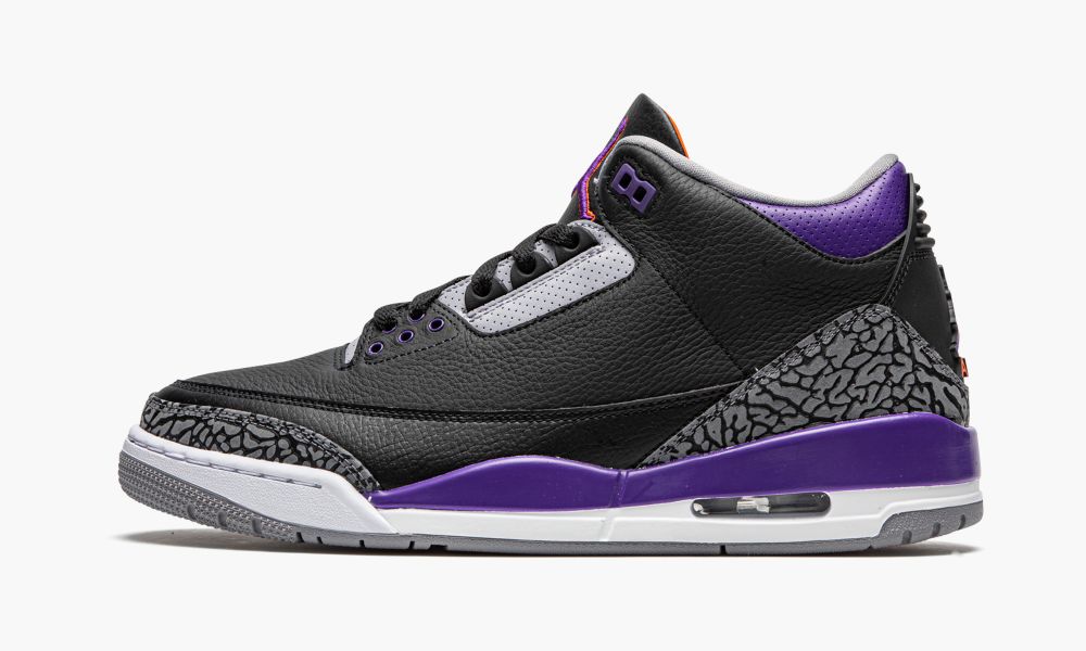 Sapatos Nike Air Jordan 3 Retro "Court Purple" Masculino Pretas Branco Roxo Cinzentas | Portugal-5341872