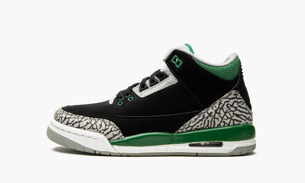 Sapatos Nike Air Jordan 3 Retro GS "Pine Green" Criança Pretas Cinzentas Verdes Escuro Cinzentas | Portugal-9763018