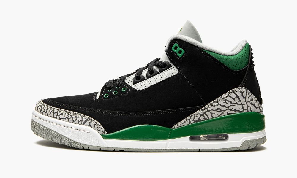 Sapatos Nike Air Jordan 3 Retro "Pine Green" Masculino Pretas Verdes Branco Verdes Prateadas | Portugal-4561803