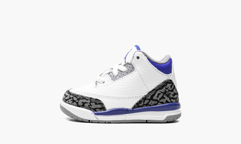 Sapatos Nike Air Jordan 3 TD "Racer Blue" Criança Pretas Branco Cinzentas | Portugal-4032578