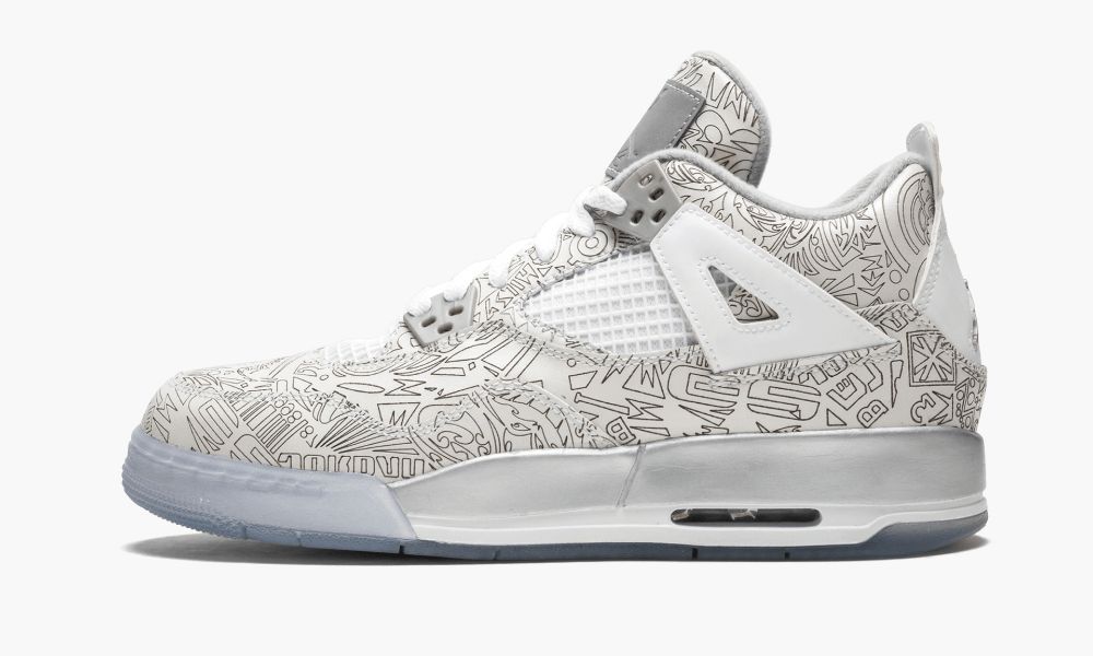 Sapatos Nike Air Jordan 4 Retro Laser BG "30th Anniversary" Criança Branco Prateadas | Portugal-8216453