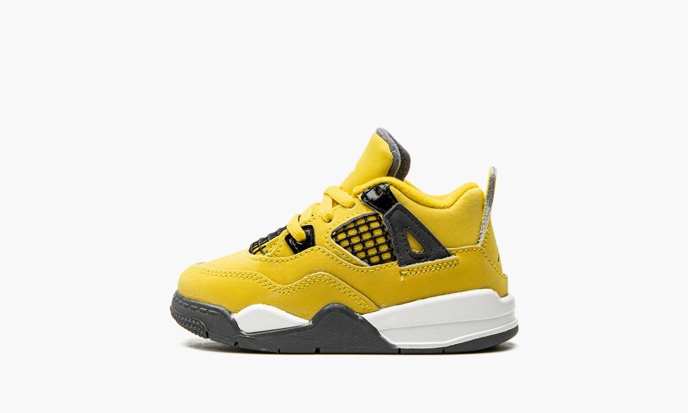 Sapatos Nike Air Jordan 4 Retro TD "Lightning 2021" Criança Amarelas Azuis Cinzentas | Portugal-9027815