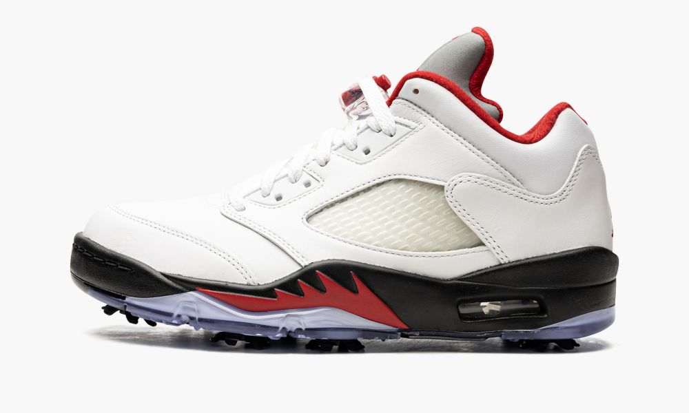 Sapatos Nike Air Jordan 5 Low Golfe "Fire Red - Silver Tongue" Masculino Vermelhas Pretas Branco Vermelhas | Portugal-7192385