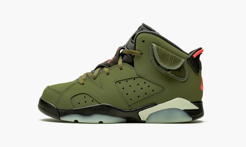 Sapatos Nike Air Jordan 6 PS "Cactus Jack - Travis Scott" Criança Pretas Verdes Verde Oliva | Portugal-1026985