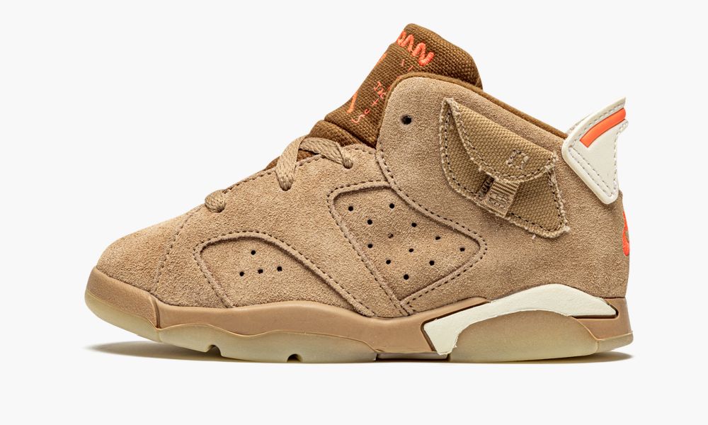 Sapatos Nike Air Jordan 6 Retro TD "Travis Scott - British Khaki" Criança Marrom Caqui | Portugal-2017439