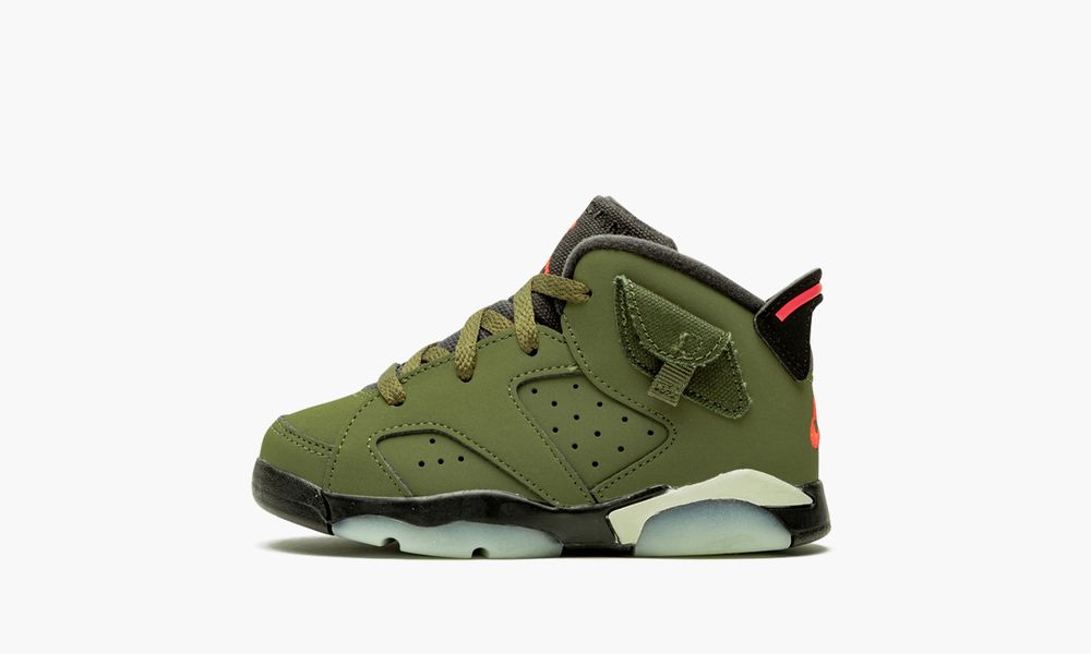 Sapatos Nike Air Jordan 6 TD "Cactus Jack - Travis Scott" Criança Pretas Verdes Verde Oliva | Portugal-8159602